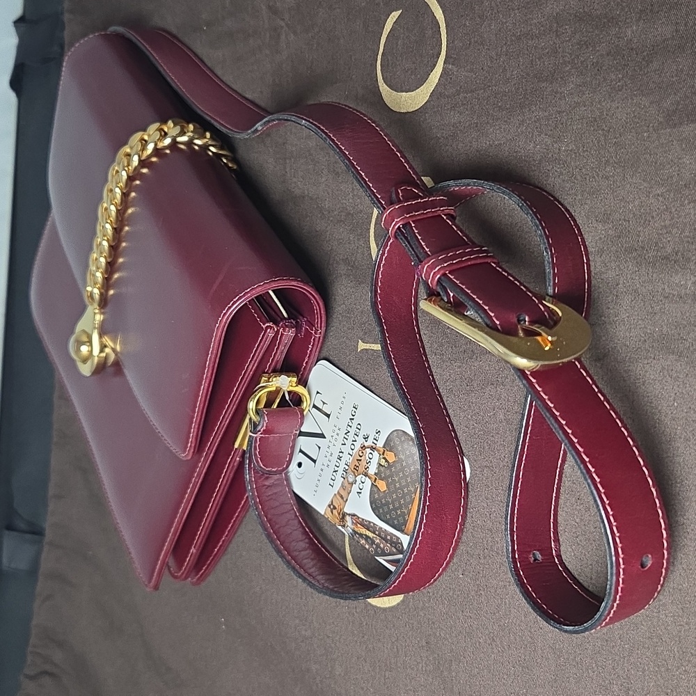 Gucci Boutique 1970s RARE  Bordeaux Leather 2way Bag Very limited Production - Picture 3 of 17